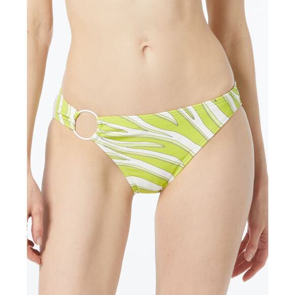 Michael Michael Kors Women's Logo Ring High-Leg Bikini Bottoms Lime NWT Size XS - Picture 1 of 8